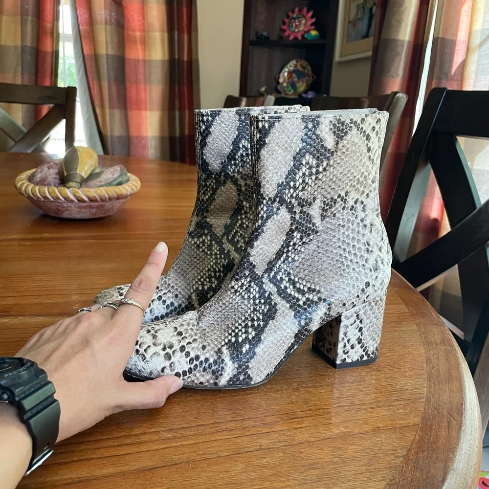 Free People Cecile Tan Ankle Snake Boot - Picture 5 of 10